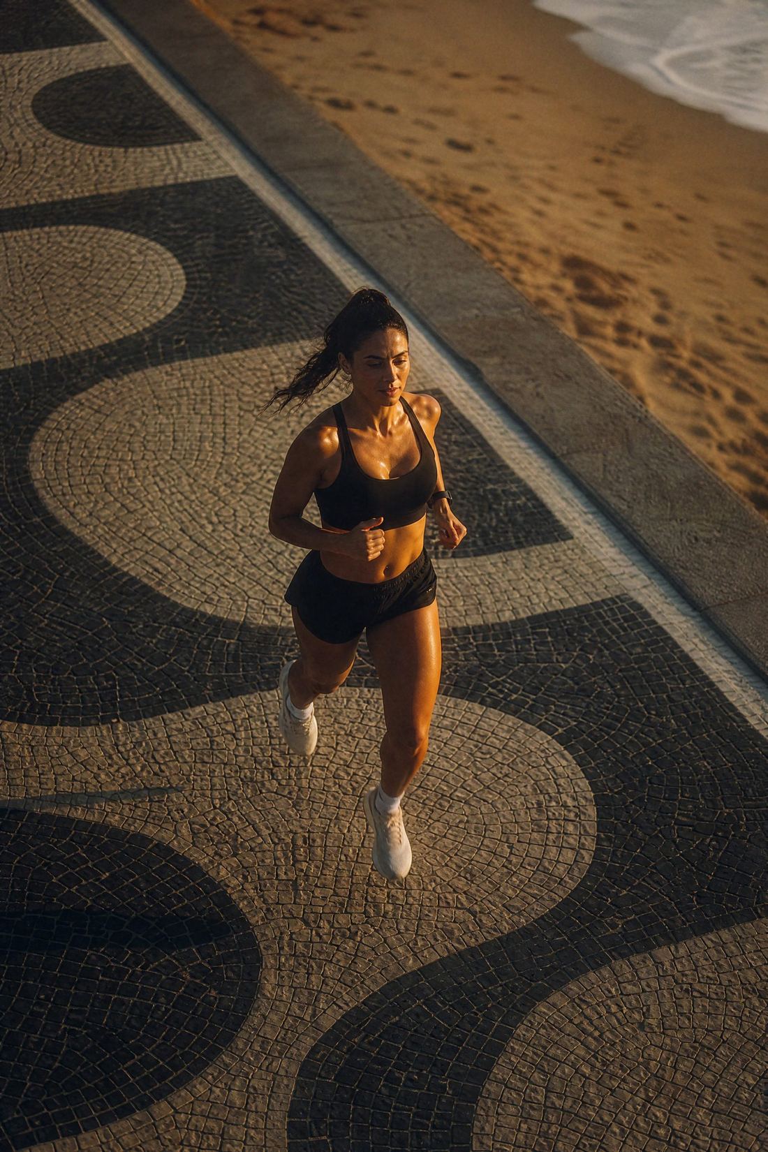Runner in motion on a path
